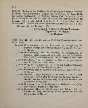 121. Ministerial-Bekanntmachung, die Veränderung in der Zusammensetzung der bei der Gesammt-Universität Jena bestehenden Commission für die Prüfung der Aerzte betreffend