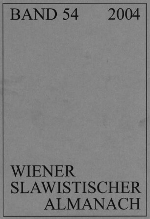 Wiener slawistischer Almanach, 54. 2004