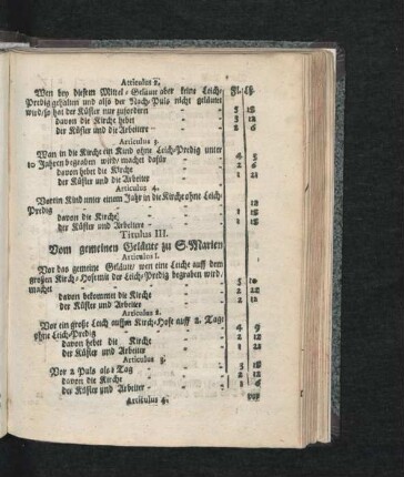 Titulus III. Vom gemeinen Geläute zu S. Marien.