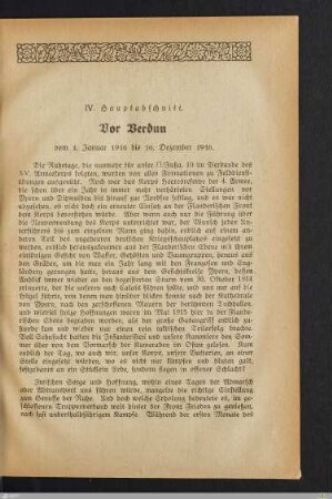 IV. Hauptabschnitt - Vor Verdun