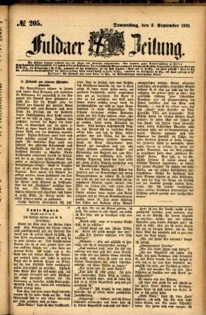 Ausgabe vom Donnerstag, den 08. September 1881.