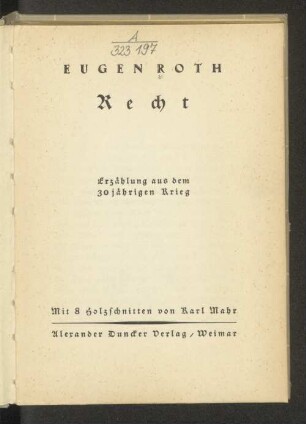 Recht : Erzählungen aus dem 30jährigen Krieg