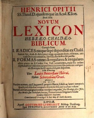 Novum Lexicon Hebraeo-chaldaeo-biblicum