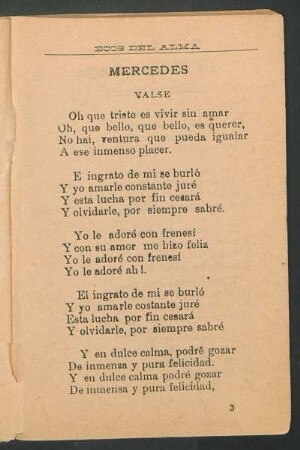 Mercedes : Valse