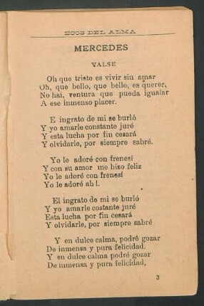 Mercedes : Valse