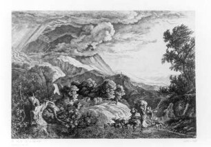 Gegend am Monte Serone bei Olevano während einem Gewitter