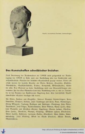 Das Kunstschaffen schwäbischer Erzieher.