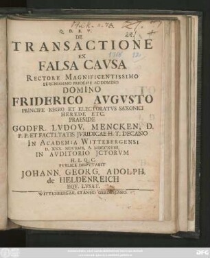 De Transactione Ex Falsa Cavsa
