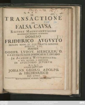 De Transactione Ex Falsa Cavsa