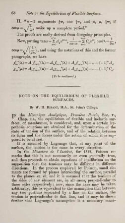 Note on the equilibrium of flexible surfaces.