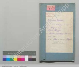 Schreiben von Alfred Krupp betr. Panzerkanone. [Inhaltsverzeichnis, Regest und auszugsweise Abschrift der Archivalie FAH 2 P 24]
