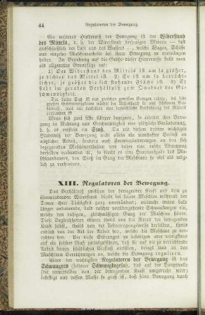XIII. Regulatoren der Bewegung