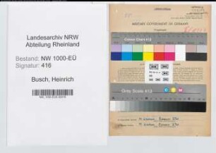 Entnazifizierung Heinrich Busch, geb. 29.08.1888 (Vers.Angest.)