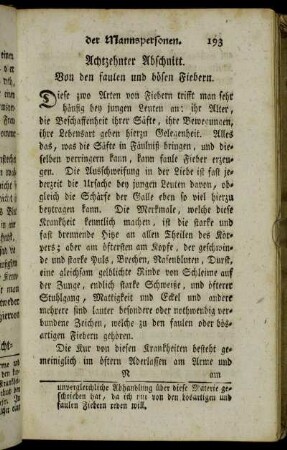 Achtzehnter Abschnitt. Von den faulen und bösen Fiebern.