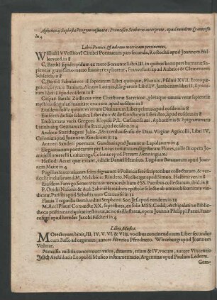 Libri Poetici, & ad rem metricam pertinentes.