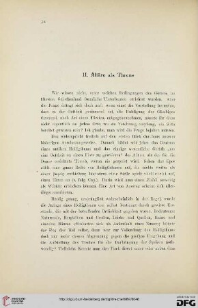II: Altäre als Throne