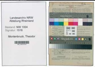 Entnazifizierung Theodor Montenbruck , geb. 19.08.1904 (Betriebsfuehrer)
