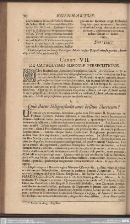 Caput VII. De Cataclysmo Suedicae Persecutionis