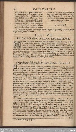 Caput VII. De Cataclysmo Suedicae Persecutionis