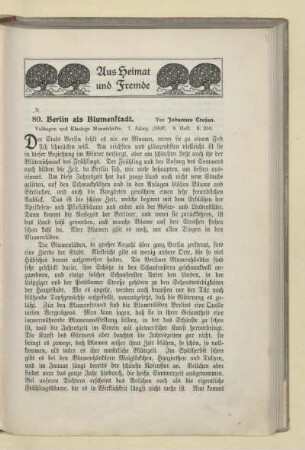 Aus Heimat und Fremde