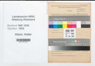 Entnazifizierung Walter Klitsch , geb. 28.05.1906 (Inspektor)