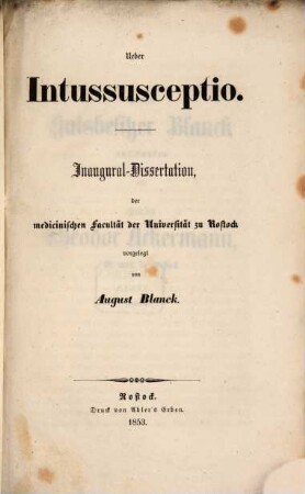 Über Intussusceptio : Inaugural-Dissertation