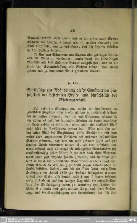 §. 11. Vorschläge zur Abänderung dieser Construction hinsichtlich der besteinten Breite und hinsichtlich des Steinmaterials