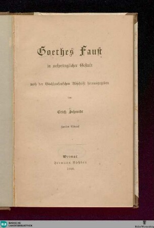 Goethes Faust in ursprünglicher Gestalt