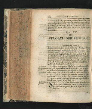 Tit. XV. De Vulgari Substitutione.
