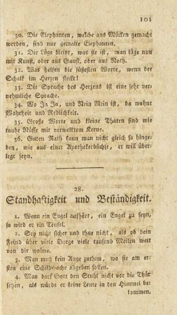 28. Standhaftigkeit und Beständigkeit