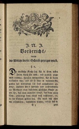 Vorbericht, worin die Absicht dieser Schrift gezeiget wird.