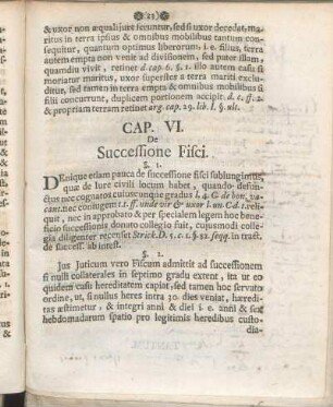 Cap. VI. De Successione Fisci.