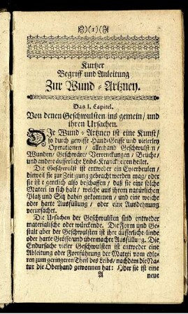 Kurtzer Begriff und Anleitung Zur Wund-Artzney.