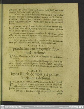 Caput XX. signa salutis & mortis a postessentialibus desumit