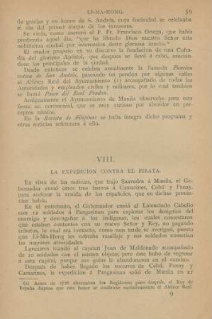 VIII. La expedicion contra el pirata