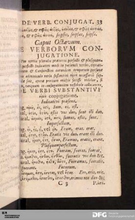 Caput Octavum. De Verborum Conjugatione.