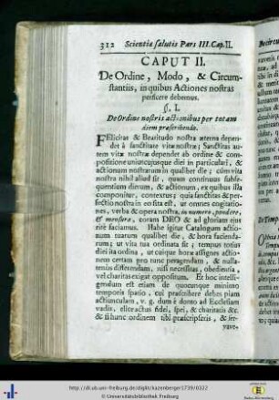 Caput II. De ordine modo et circumstantiis...