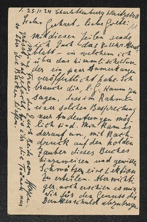 Brief von Felix Hollaender an Gerhart Hauptmann und Margarete Hauptmann