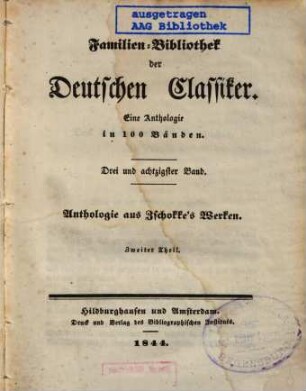 Anthologie aus Zschokke's Werken, 2