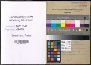Entnazifizierung Peter Beaumart , geb. 23.03.1909 (Werkmeister)