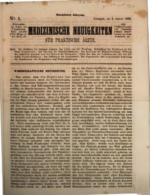 Medizinische Neuigkeiten für praktische Ärzte : Centralbl. für d. Fortschritte d. gesamten medizin. Wissenschaften. 19. 1869