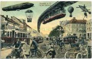 Ansicht von Neusalz/Oder mit zukünftigem Verkehr