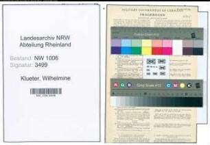 Entnazifizierung Wilhelmine Klueter , geb. 12.03.1892 ()