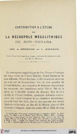Sér. 5: Contribution à l'étude de la nécropole mégalithique de Bou-Nouara