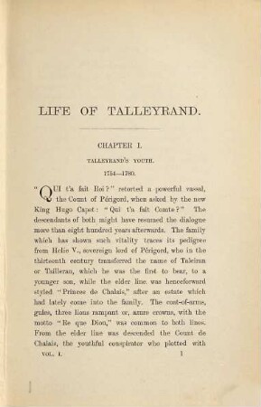 Talleyrand : By Lady Blennerhassett (Gräfin Leyden). Translated from the German by Frederick Clarke, I
