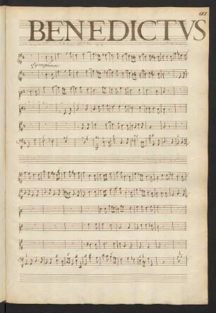 Benedictus Dominus Deus Israel; Coro (2), i (5), bc; G-Dur; LWV 64-2
