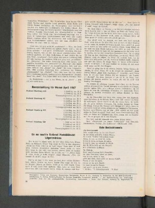 Rentenzahlung für Monat April 1967
