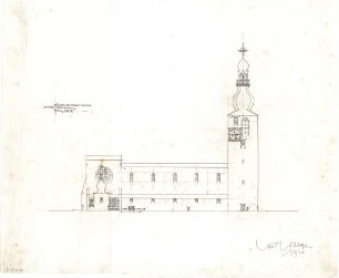 Gsaenger, Gustav; Belgrad (Serbien); Röm. - Kath. Kirche - Nordseite (Ansicht)