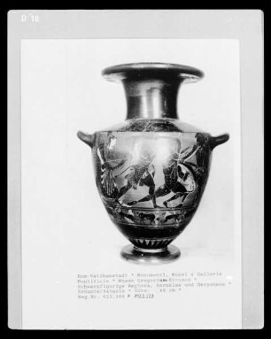 Schwarzfigurige Amphora, Herakles und Geryoneus
