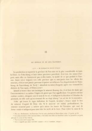 II. Des minerais et de leur traitement
